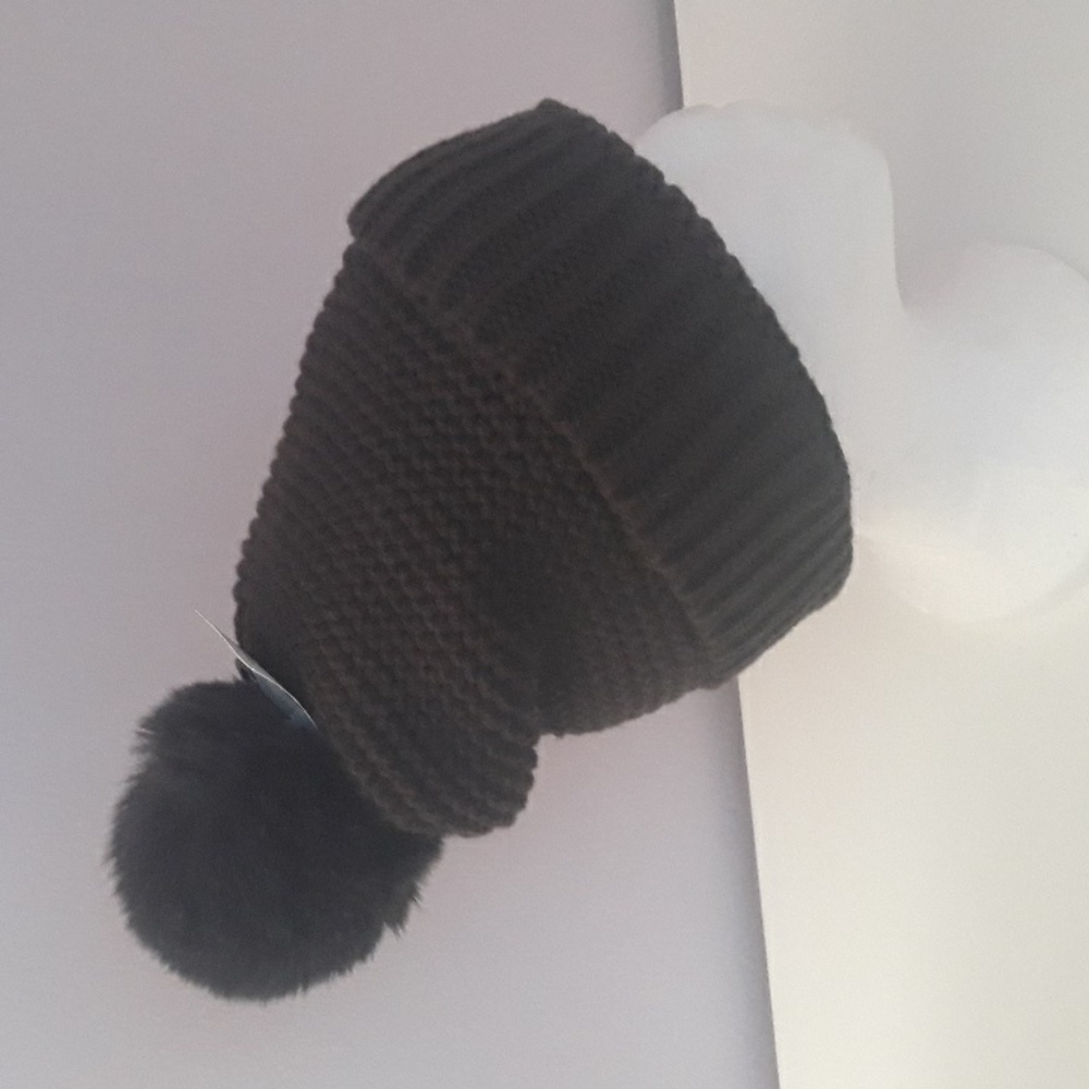 CC STYLE & FASHION Women's/Girl Dark Gray Pom-Pom Beanie.